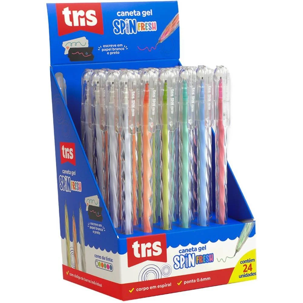 CANETA GEL TRIS SPIN FRESH 0.6MM 6 CORES SUMMIT (DP.C/24) - imagem 4
