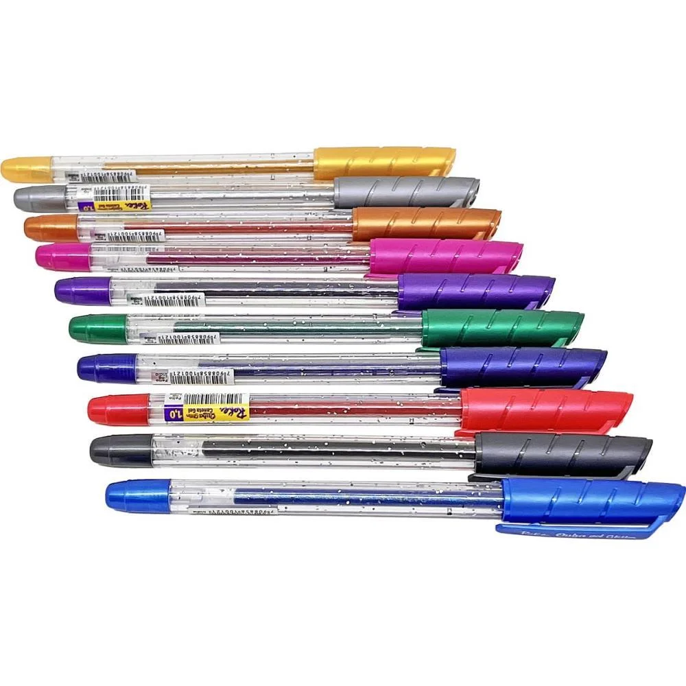 CANETA GEL ROKE QUBA  GLITER 1.0MM (S) PAPER MATE (BL.C/10) - imagem 4