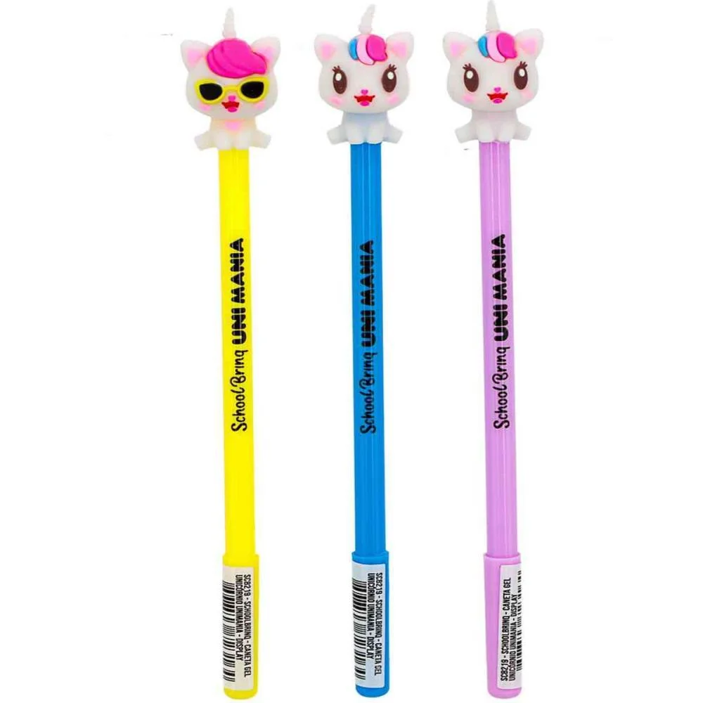 CANETA GEL UNICORNIO UNIMANIA 3MOD.(S) POLIBRINQ (POTE.C/24) - imagem 3