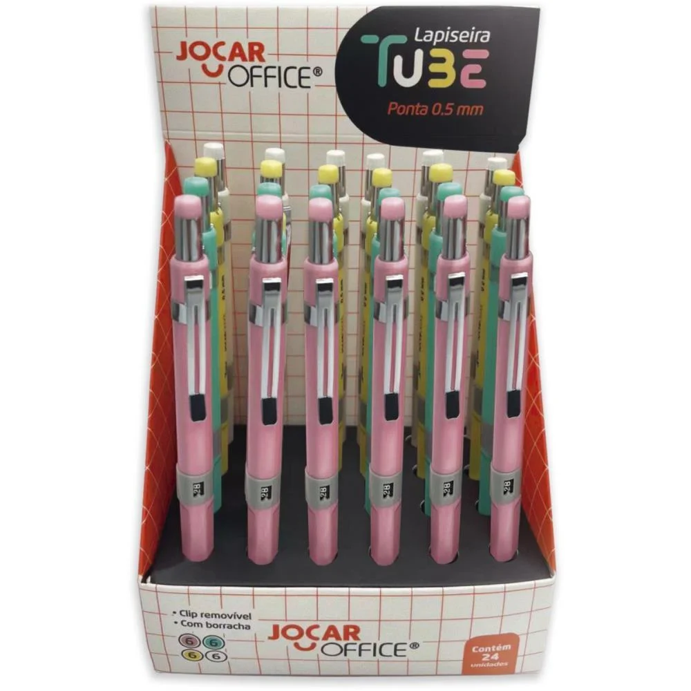 LAPISEIRA 0.5MM TUBE METAL C/GRAF/BORRACHA 4CO LEONORA (DP.C/24) - imagem 2