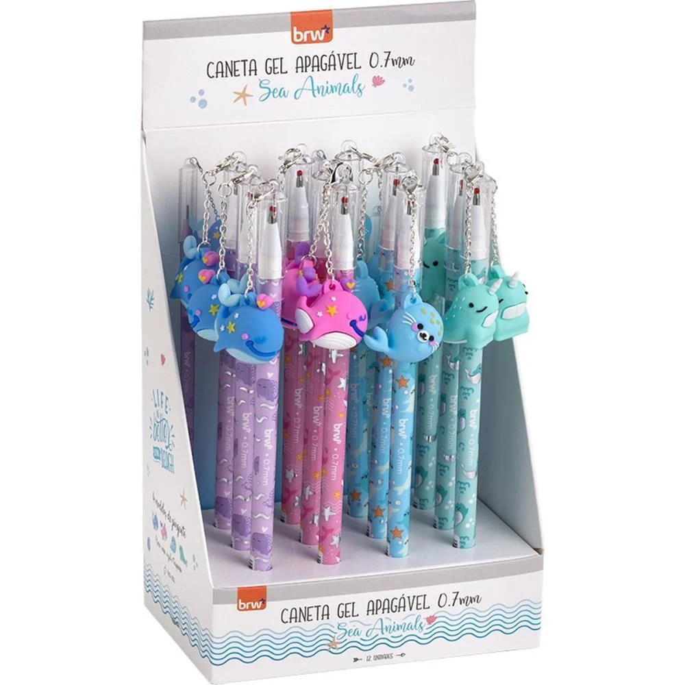 CANETA GEL DIVERT SEA ANIMALS APAG 0.7MM BRW (DP.C/12) - imagem 2