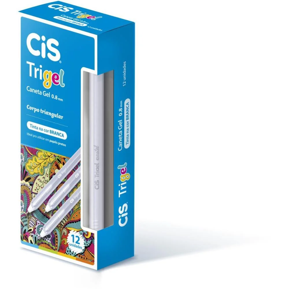 CANETA GEL CIS TRIGEL 0,8MM BRANCA SERTIC (CX.C/12) - imagem 2