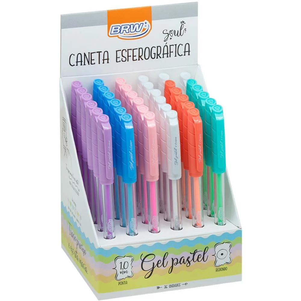 CANETA GEL PASTEL 1.0MM 6 CORES BRW (DP.C/36) - imagem 2