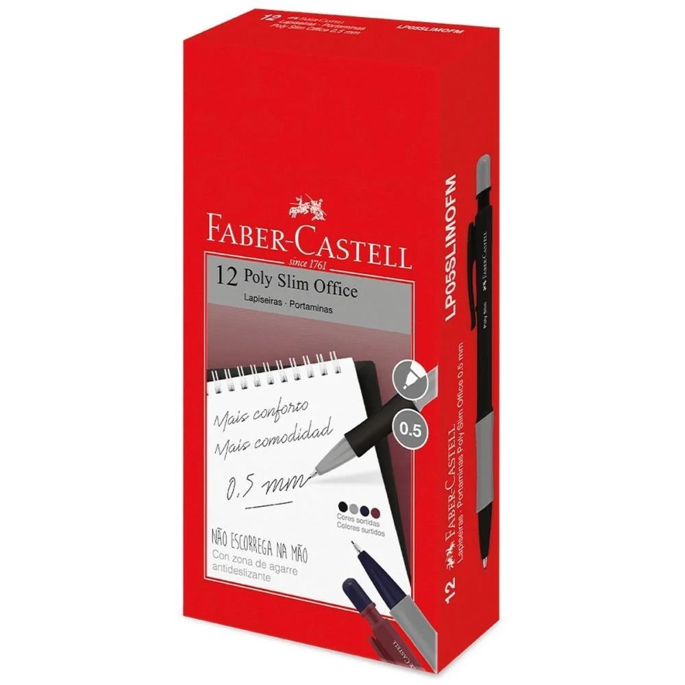 LAPISEIRA 0.5MM POLY SLIM OFFICE MIX FABER-CASTELL (CX.C/12) - imagem 2