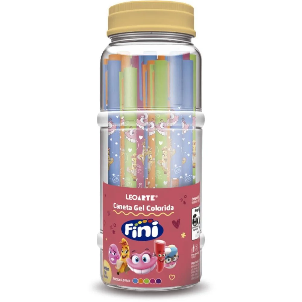 CANETA GEL FINI 0.6MM 5 CORES LEONORA (POTE-50) - imagem 3