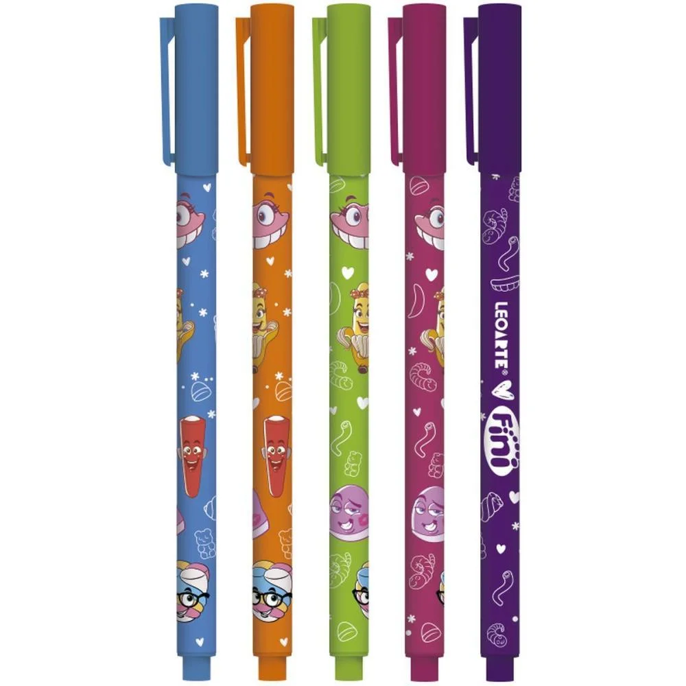 CANETA GEL FINI 0.6MM 5 CORES LEONORA (POTE-50) - imagem 4