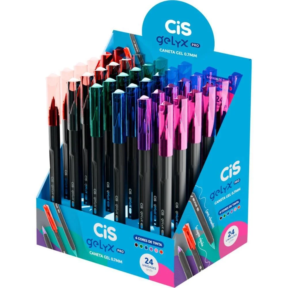 CANETA GEL CIS GELYX PRO 0.7MM 6 CORES (S SERTIC (DP.C/24) - imagem 4