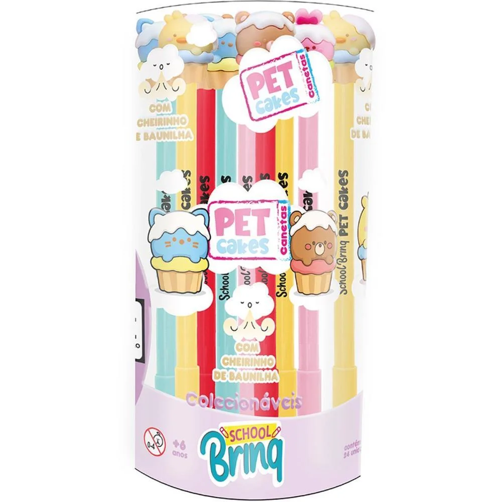 CANETA GEL PET CAKES C/AROMA BAUNILHA (S) POLIBRINQ (POTE.C/24) - imagem 2