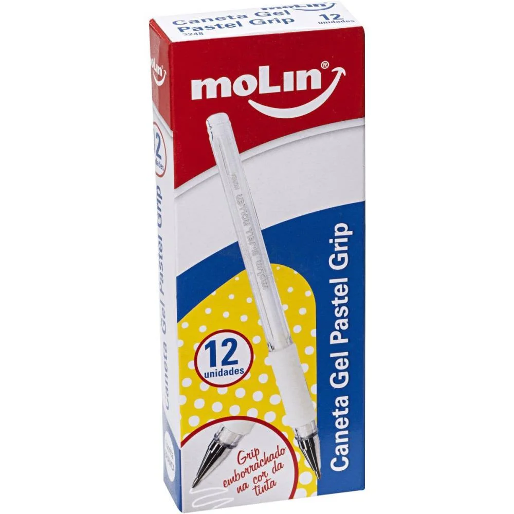 CANETA GEL BRANCA 0,8MM. MOLIN (CX.C/12) - imagem 2