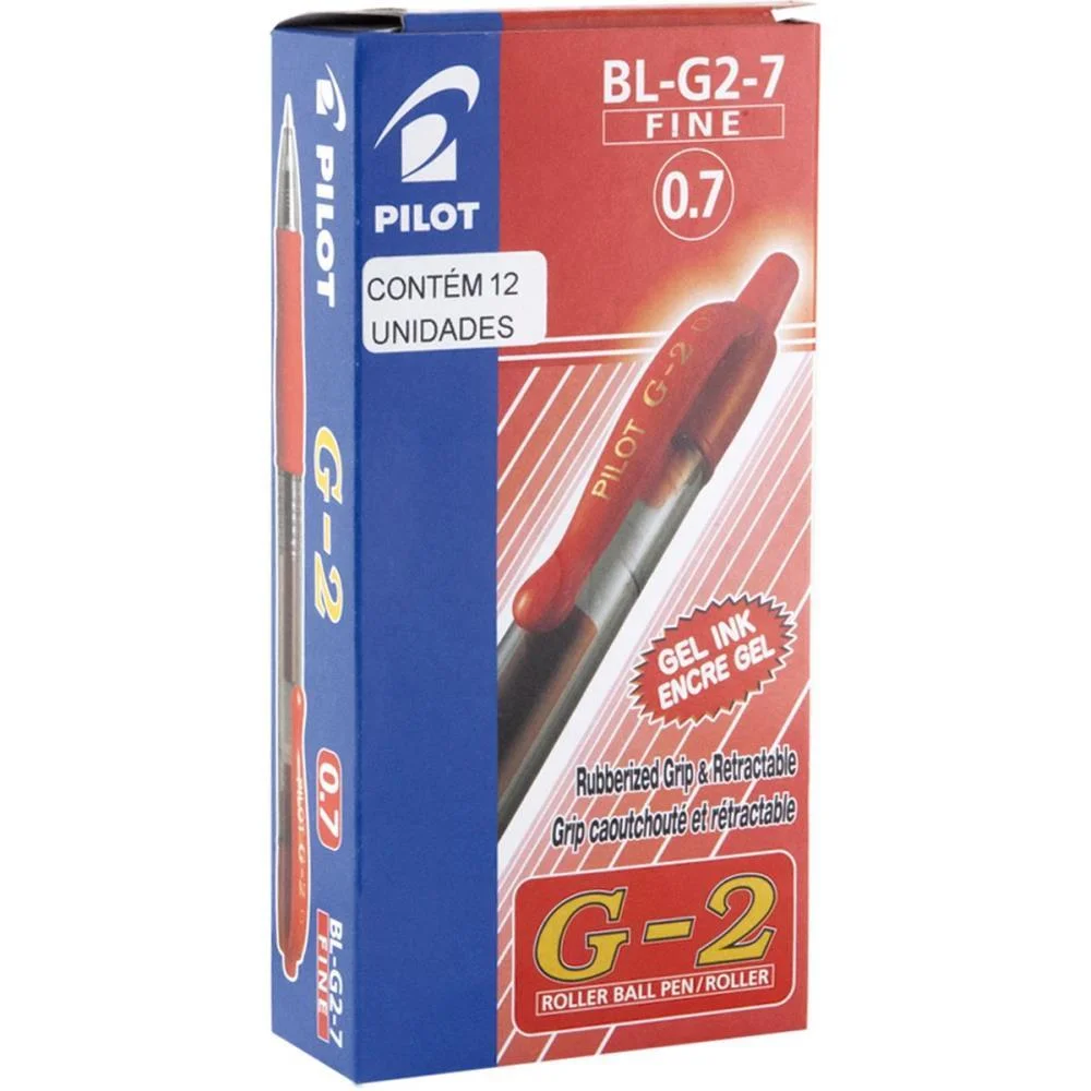 CANETA GEL BL-G2-7 G-2 0,7MM VERMELHA PILOT (CX.C/12) - imagem 4