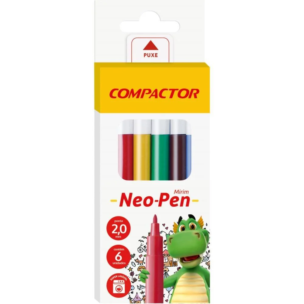 CANETA HIDROGRAFICA NEO-PEN MIRIM 06 CORES COMPACTOR (PCT.C/05) - imagem 3