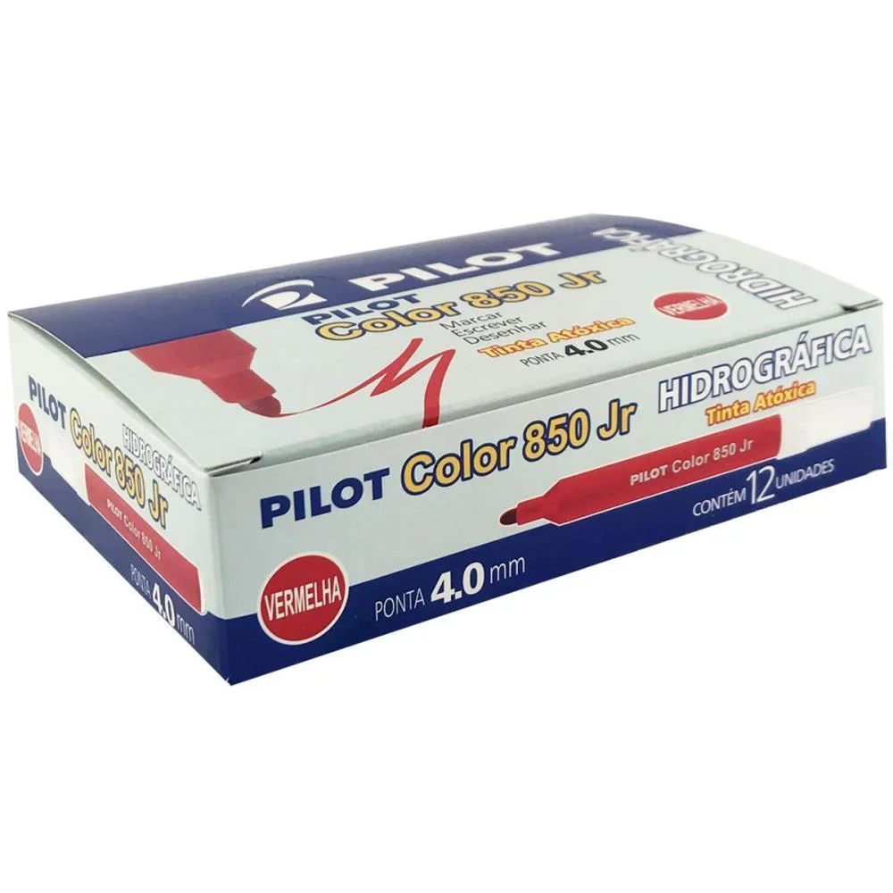CANETA HIDROGRAFICA COLOR 850L JUNIOR VERMELHO PILOT (CX.C/12) - imagem 3