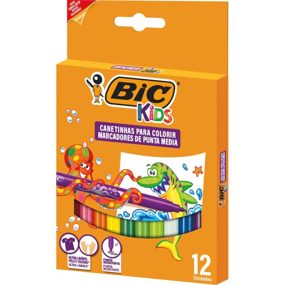 CANETA HIDROGRAFICA EVOLUTION ULTRA 12 CORES BIC (PCT.C/06) - imagem 2