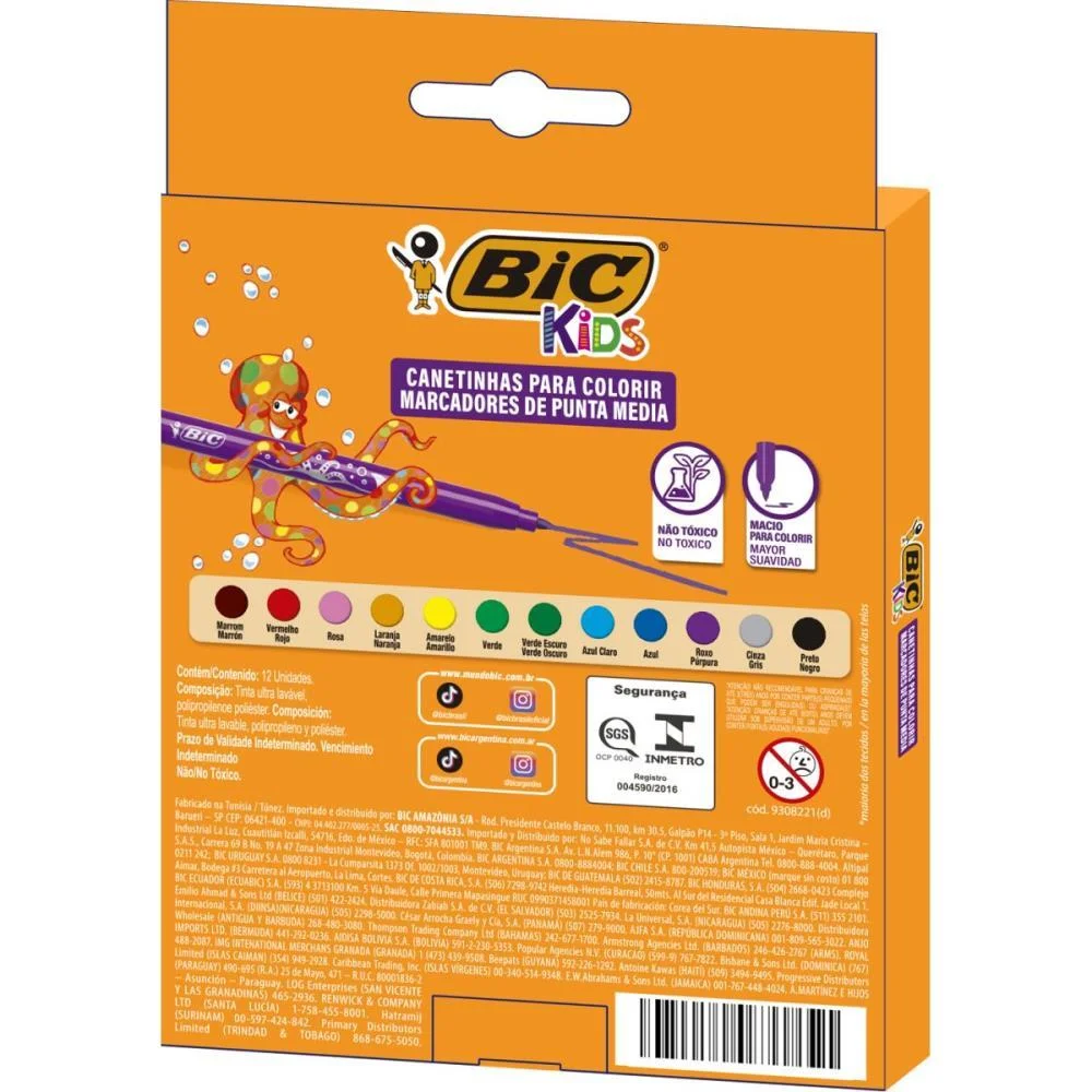 CANETA HIDROGRAFICA EVOLUTION ULTRA 12 CORES BIC (PCT.C/06) - imagem 5