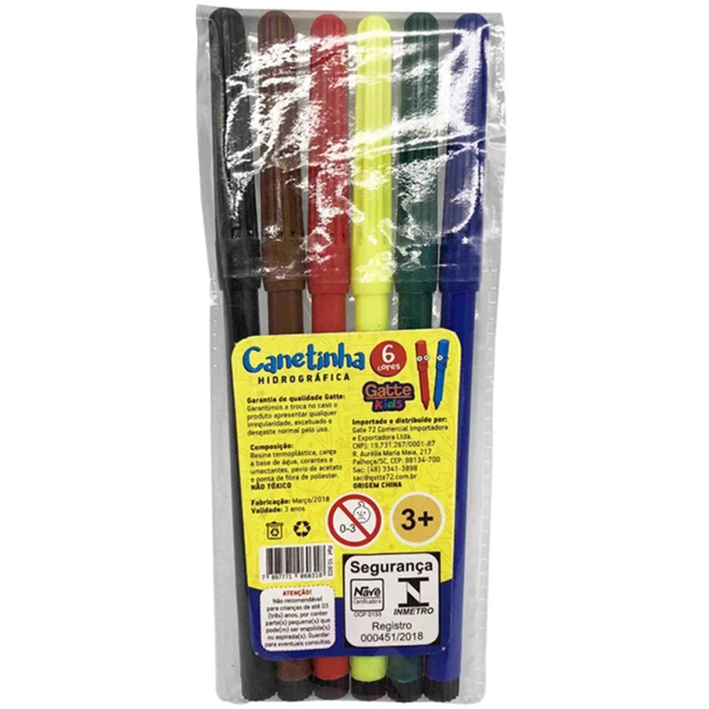 CANETA HIDROGRAFICA HIDROCOR KIDS 6 CORES MAKE+ (PCT.C/12) - imagem 3