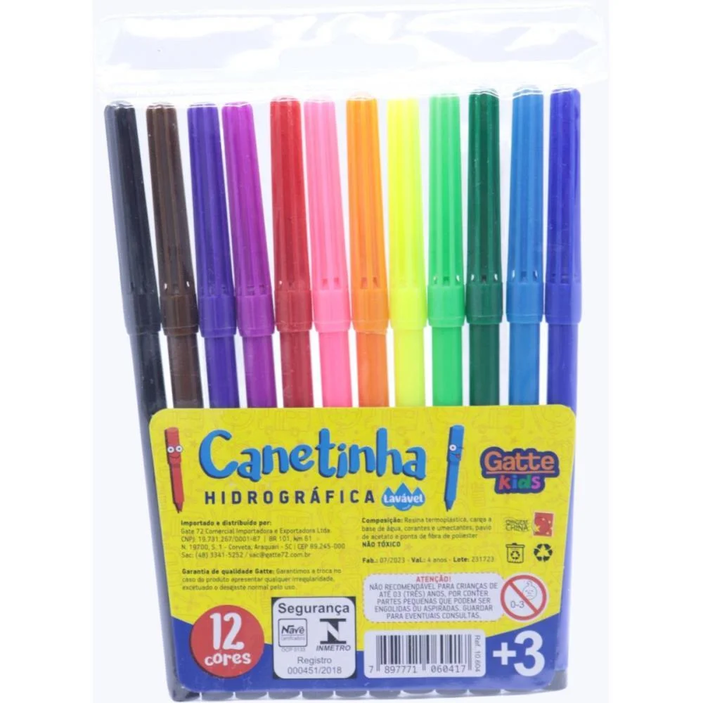 CANETA HIDROGRAFICA HIDROCOR KIDS 12 CORES MAKE+ (PCT.C/12) - imagem 3