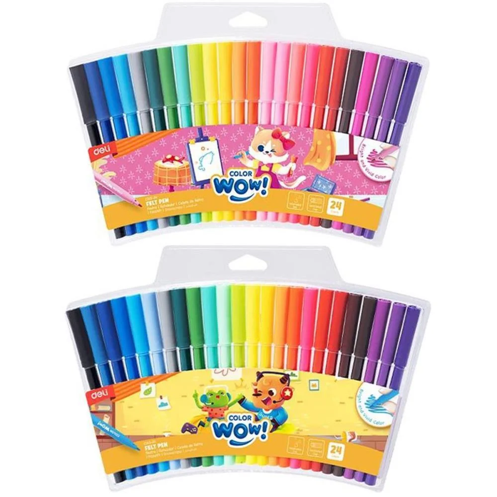 CANETA HIDROGRAFICA COLOR WOW LAVAVEL 24 CORES DELI (ESTOJO) - imagem 2