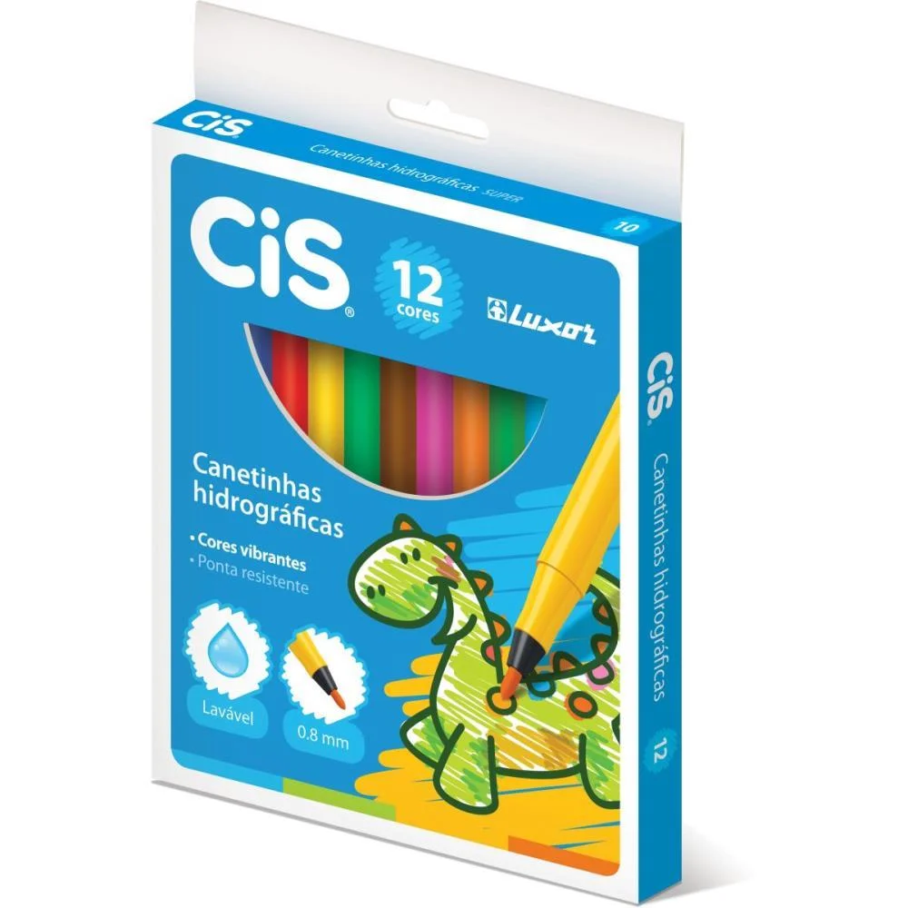 CANETA HIDROGRAFICA CIS LUXOR 12 CORES SERTIC (PCT.C/12) - imagem 2