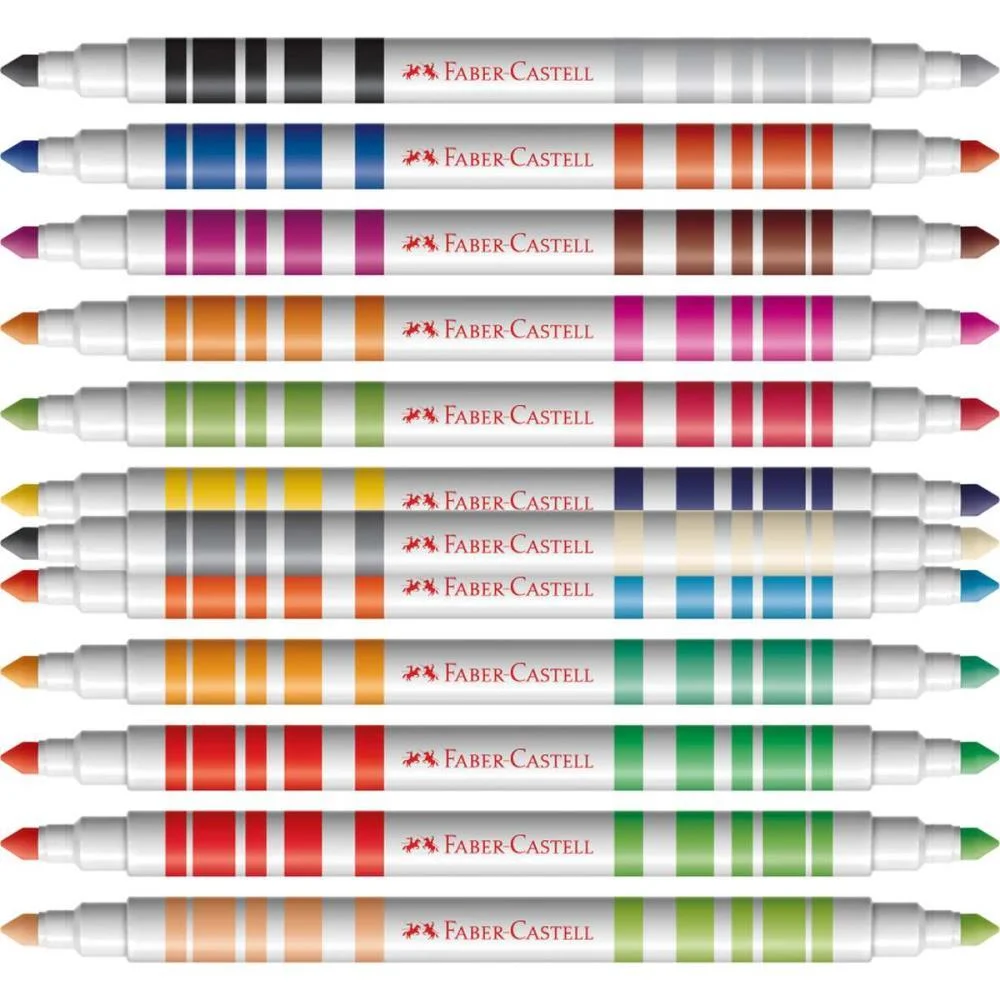 CANETA HIDROGRAFICA BICOLOR 12 CANETAS/24 CORES FABER-CASTELL (PCT.C/12) - imagem 5