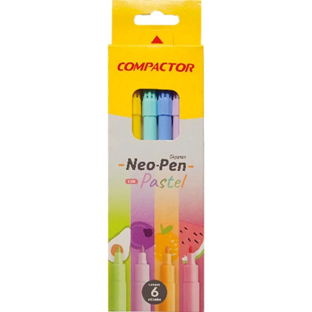 CANETA HIDROGRAFICA NEO-PEN GIGANTE 06 CORES PASTE COMPACTOR (PCT.C/05) - imagem 3