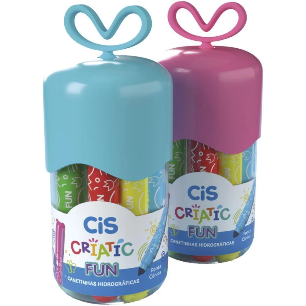 CANETA HIDROGRAFICA CIS CRIATIC BIG FUN 12CORES SERTIC (DP.C/04) - imagem 4
