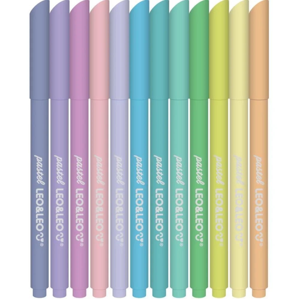 CANETA HIDROGRAFICA LEO E LEO TONS PASTEL 12CORES LEONORA (ESTOJO) - imagem 3