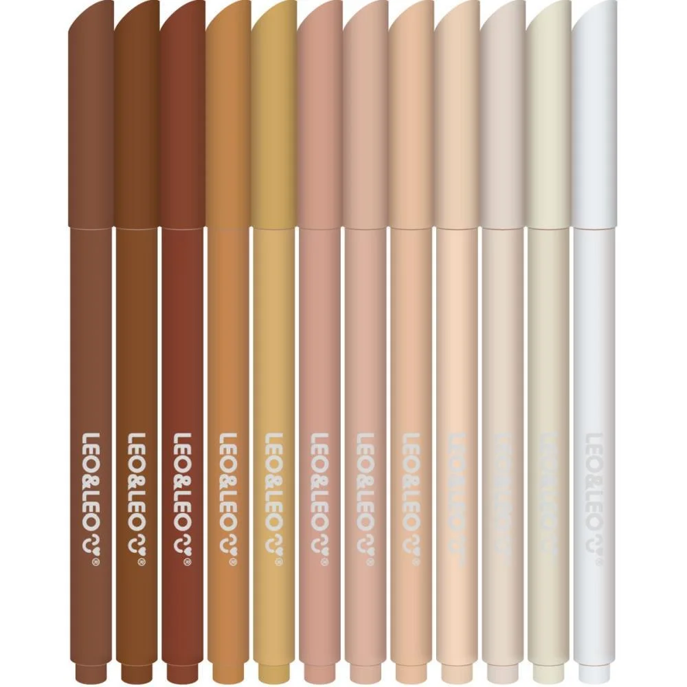 CANETA HIDROGRAFICA LEO E LEO TONS DE PELE 12CORES LEONORA (ESTOJO) - imagem 3