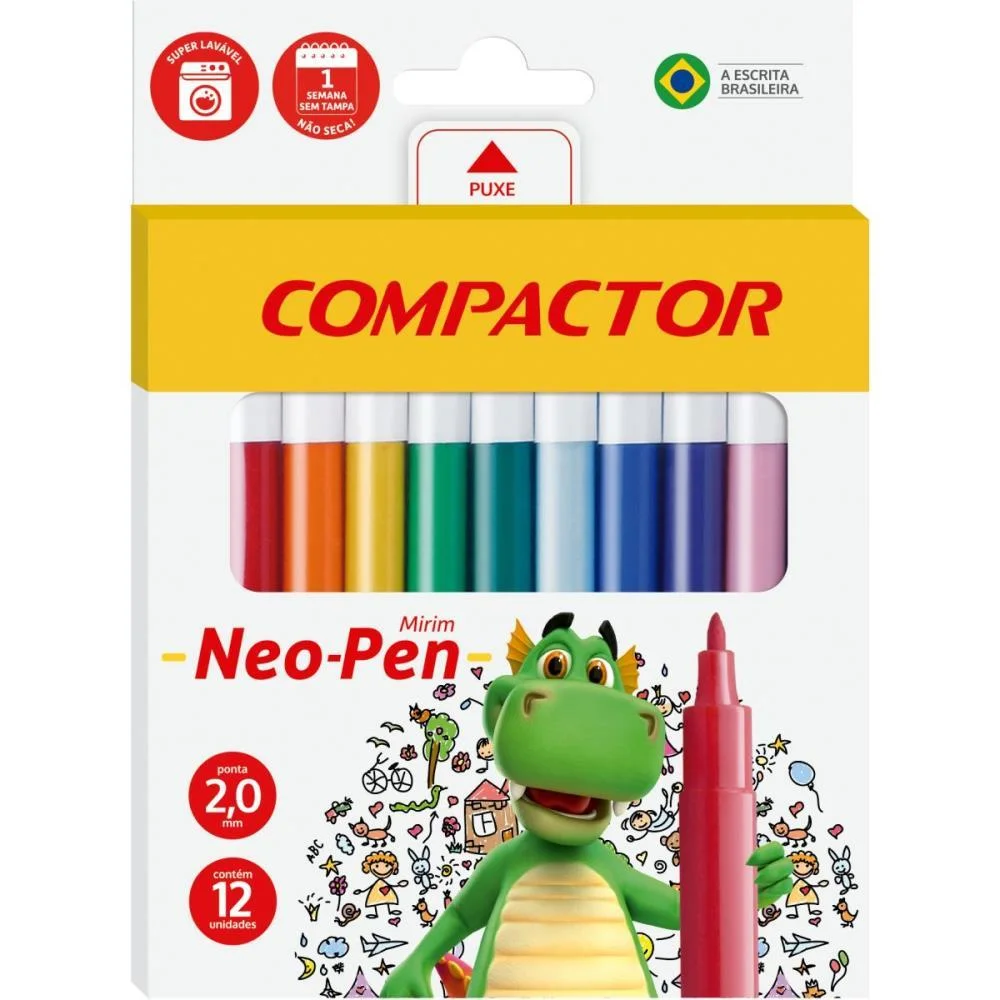CANETA HIDROGRAFICA NEO-PEN MIRIM 12 CORES COMPACTOR (PCT.C/05) - imagem 3