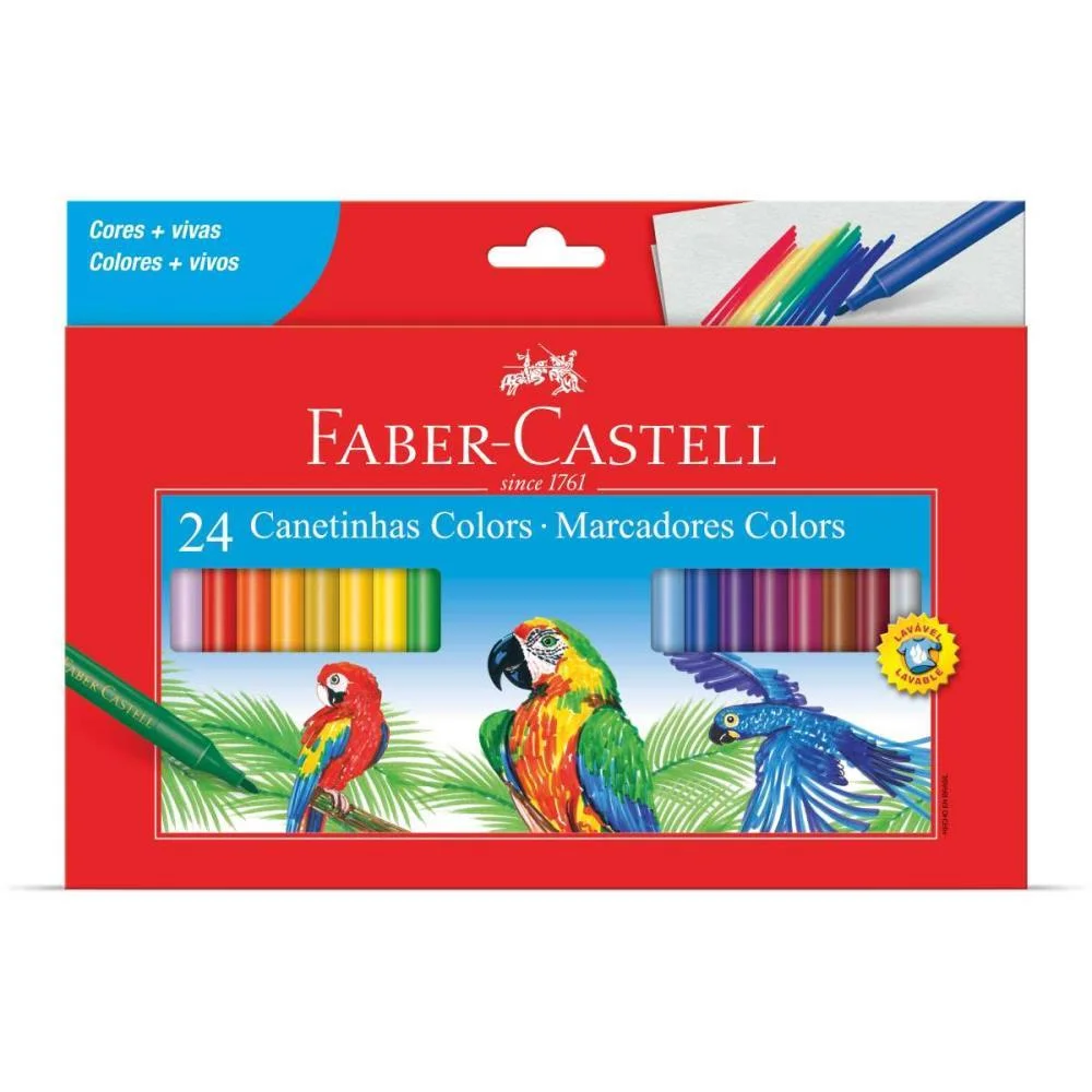 CANETA HIDROGRAFICA PRESTOCOLOR REGULAR 24 CORES FABER-CASTELL (PCT.C/06) - imagem 4