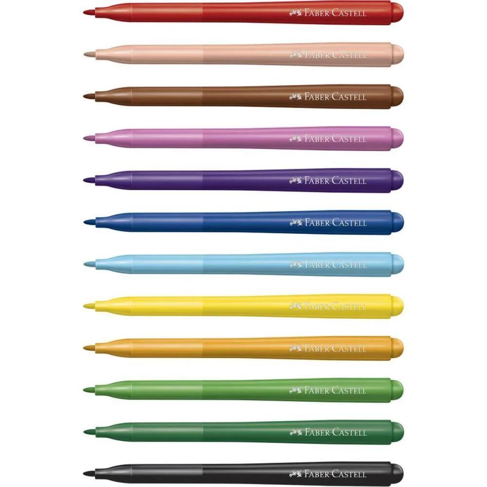 CANETA HIDROGRAFICA VAI E VEM 12 CORES FABER-CASTELL (PCT.C/06) - imagem 4