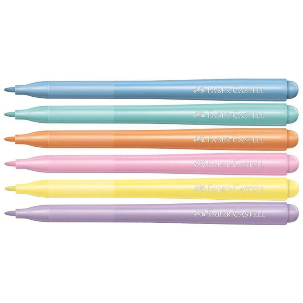 CANETA HIDROGRAFICA TONS PASTEL VAI E VEM 6 CORES FABER-CASTELL (PCT.C/12) - imagem 4