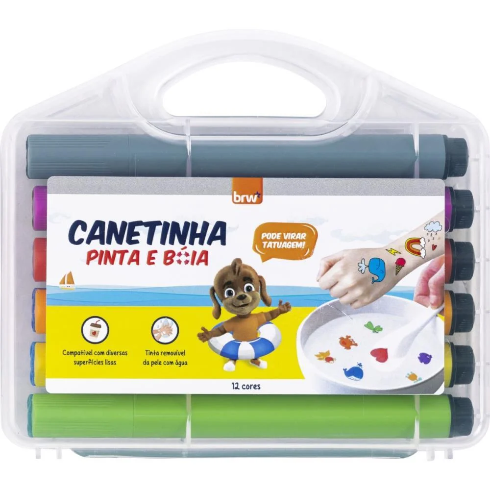 CANETA HIDROGRAFICA PINTA E BOIA C/12 UNIDADES BRW (ESTOJO) - imagem 6