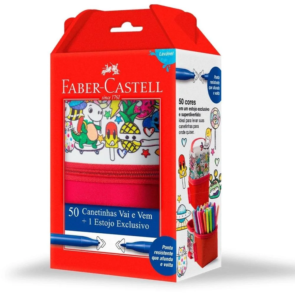 CANETA HIDROGRAFICA VAI E VEM 50 CORES C/ESTOJO FABER-CASTELL (PCT.C/02) - imagem 5