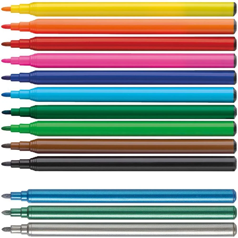 CANETA HIDROGRAFICA UNICORNIO 10 CORES + 3 GLITTER FABER-CASTELL (CX.C/10) - imagem 2