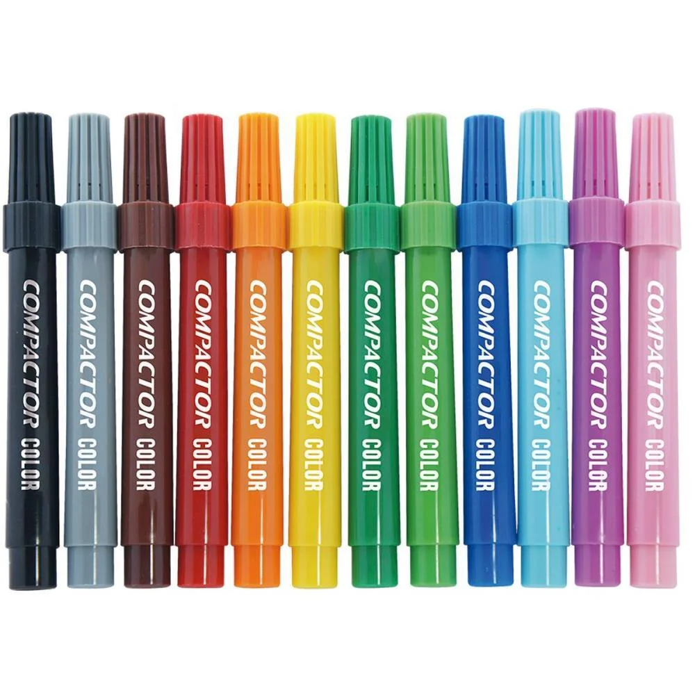 CANETA HIDROGRAFICA JUMBO GALINHA PINTADINHA 12CORES COMPACTOR (PCT.C/05) - imagem 3