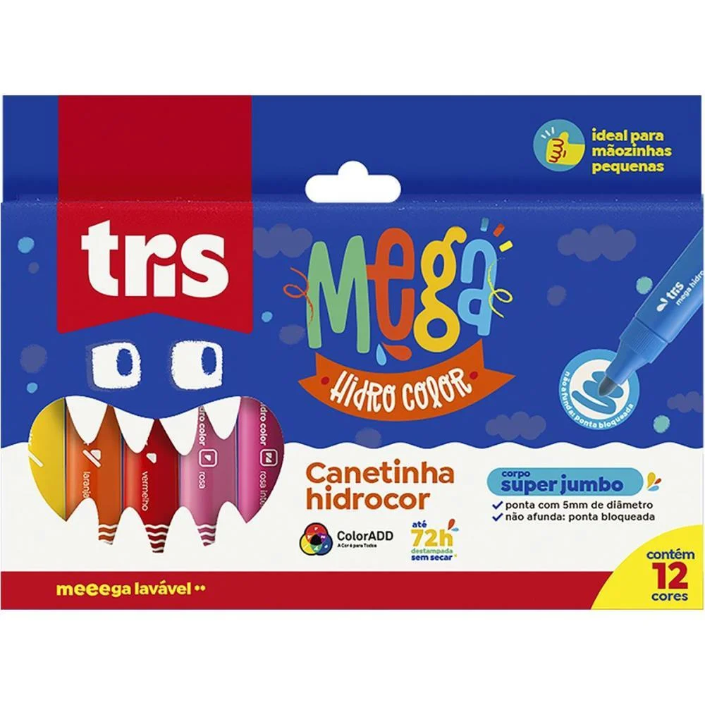CANETA HIDROGRAFICA JUMBO MEGA HIDRO COLOR 12 CORES SUMMIT (PCT.C/06) - imagem 2