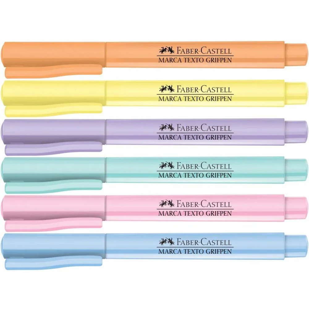 CANETA MARCA TEXTO GRIFPEN TONS PASTEL 6 CORES FABER-CASTELL (CX.C/12) - imagem 3