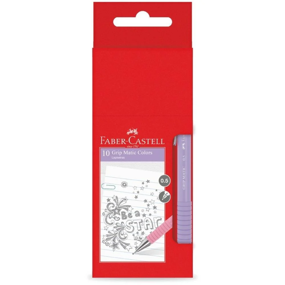 LAPISEIRA 0.5MM GRIP MATIC COLORS (S) FABER-CASTELL (CX.C/10) - imagem 3