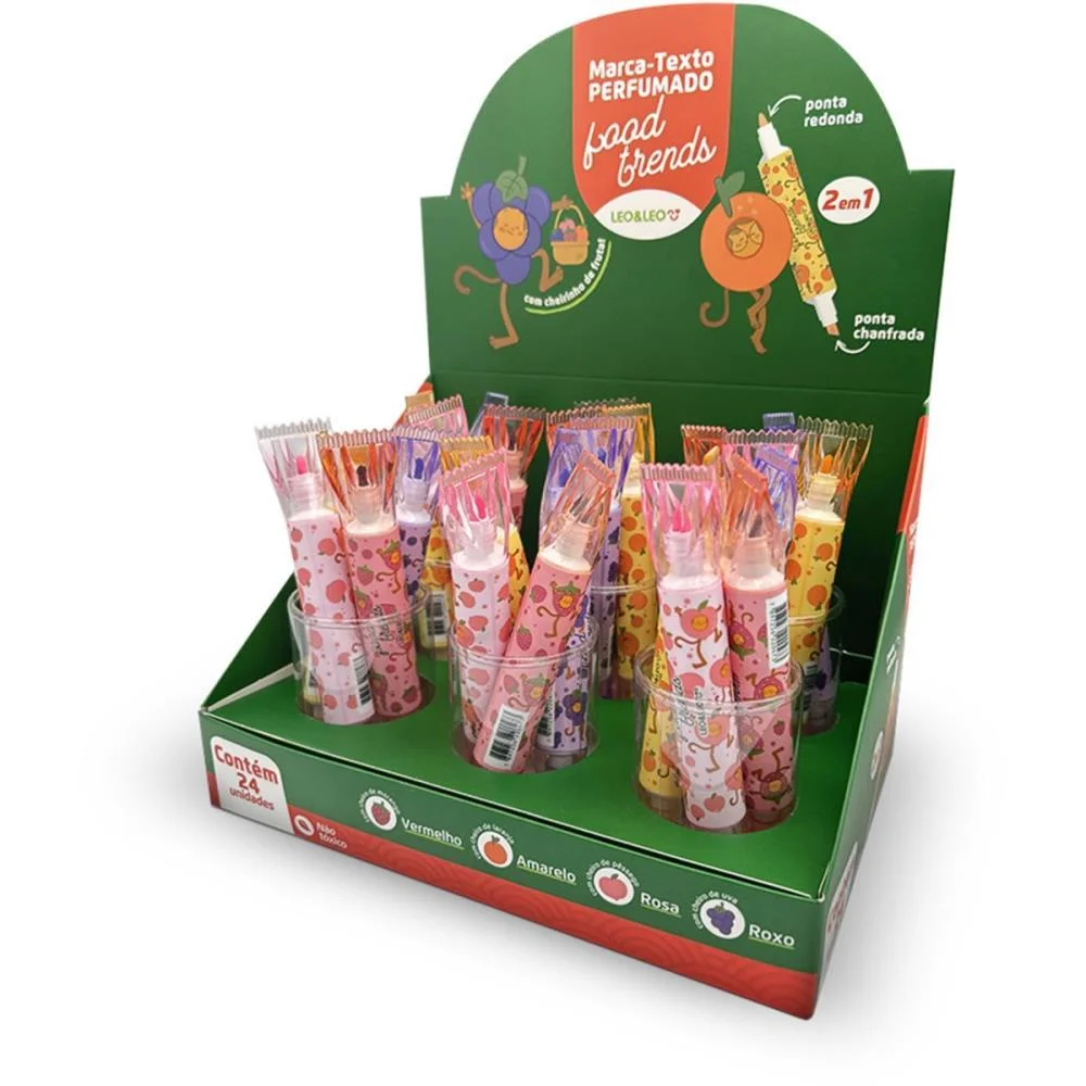 CANETA MARCA TEXTO FOOD TRENDS 2EM1 PERFUMADO (S) LEONORA (DP.C/24) - imagem 4