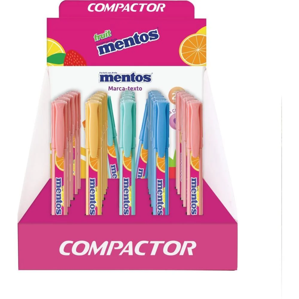 CANETA MARCA TEXTO DESTAQ MENTOS C/CHEIRO 4CORES COMPACTOR (DP.C/25) - imagem 3