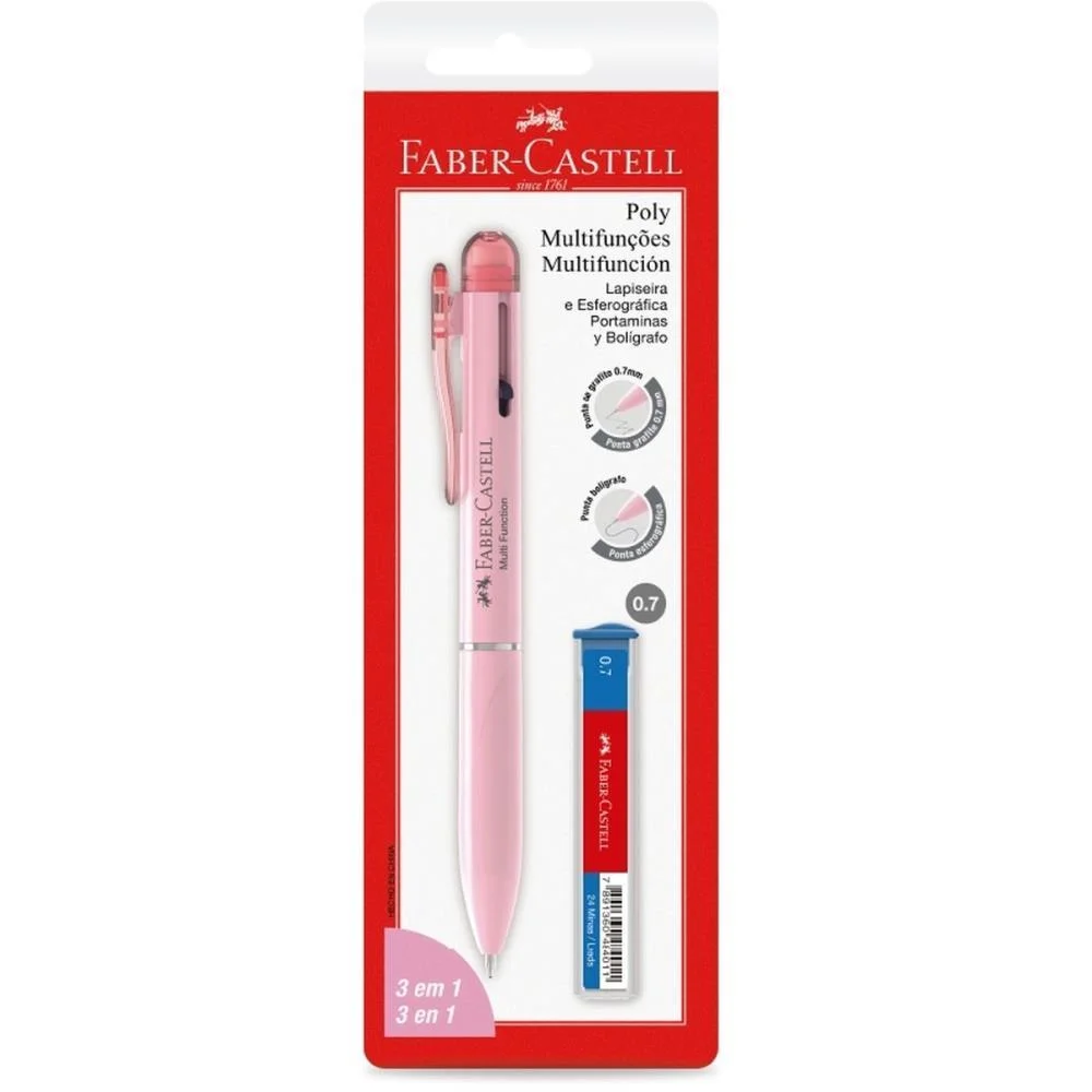 LAPISEIRA 0.7MM POLY LAPISEIRA/CANETA 3EM1 RS. FABER-CASTELL (CX.C/24) - imagem 3