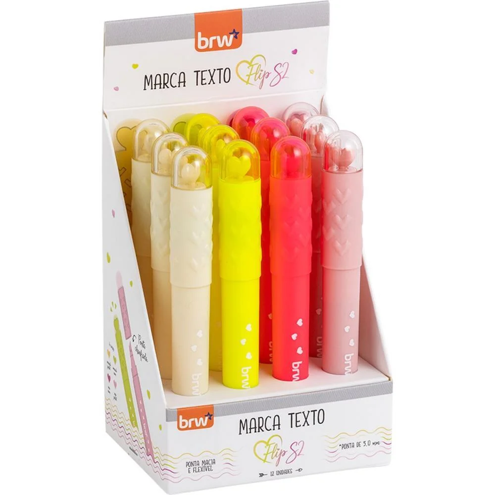 CANETA MARCA TEXTO FLIP S2 4 CORES BRW (DP.C/12) - imagem 2