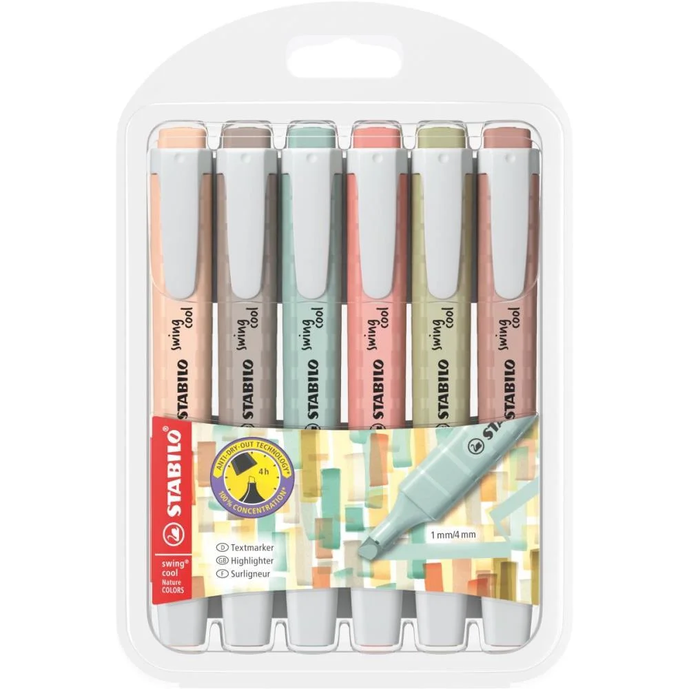 CANETA MARCA TEXTO STABILLO SWING COOL 6 CORES SERTIC (ESTOJO) - imagem 4