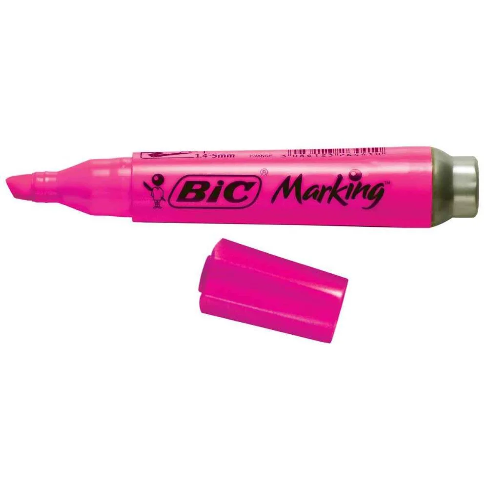 CANETA MARCA TEXTO MARKING FLUORESCENTE ROSA BIC (CX.C/12) - imagem 4