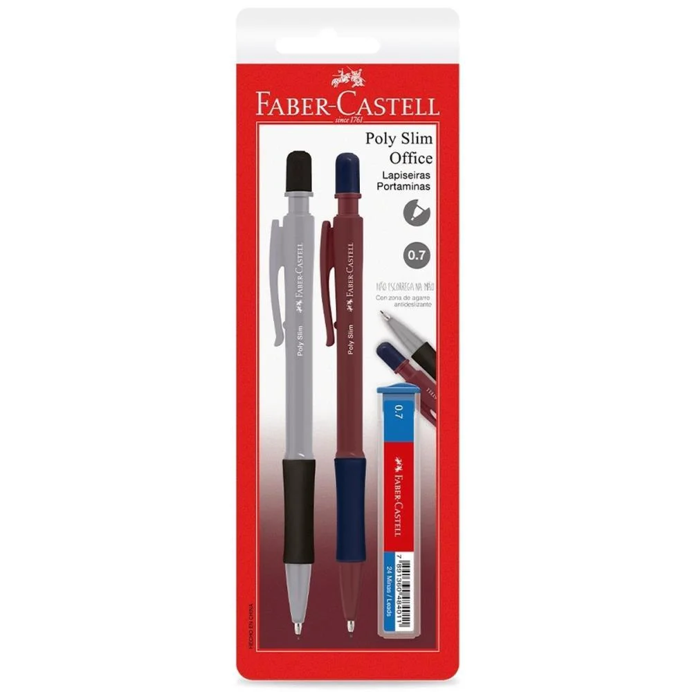 LAPISEIRA 0.7MM POLY SLIM OFFICE MIX CARTELA FABER-CASTELL (CX.C/24) - imagem 2