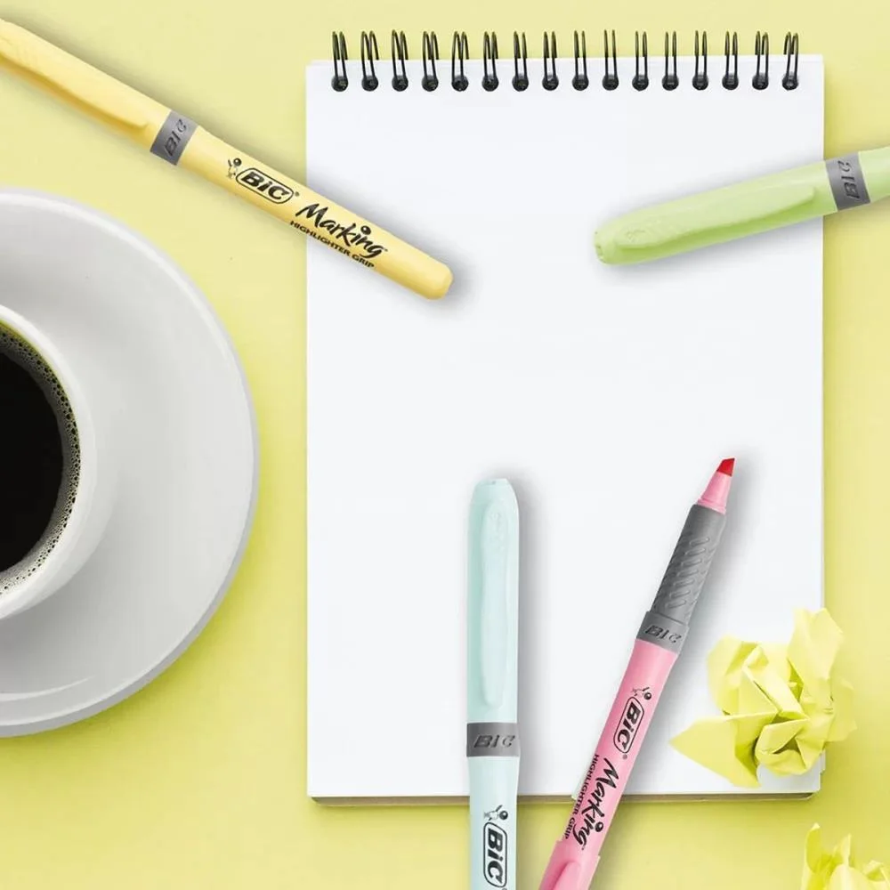 CANETA MARCA TEXTO MARKING 4 CORES PASTEL BIC (BL.C/04) - imagem 6