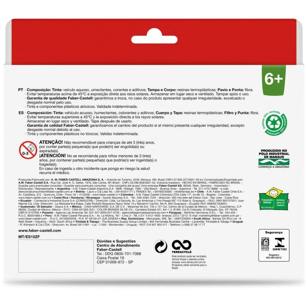 CANETA MARCA TEXTO GRIFPEN 15CORES FABER-CASTELL (PCT.C/05) - imagem 3