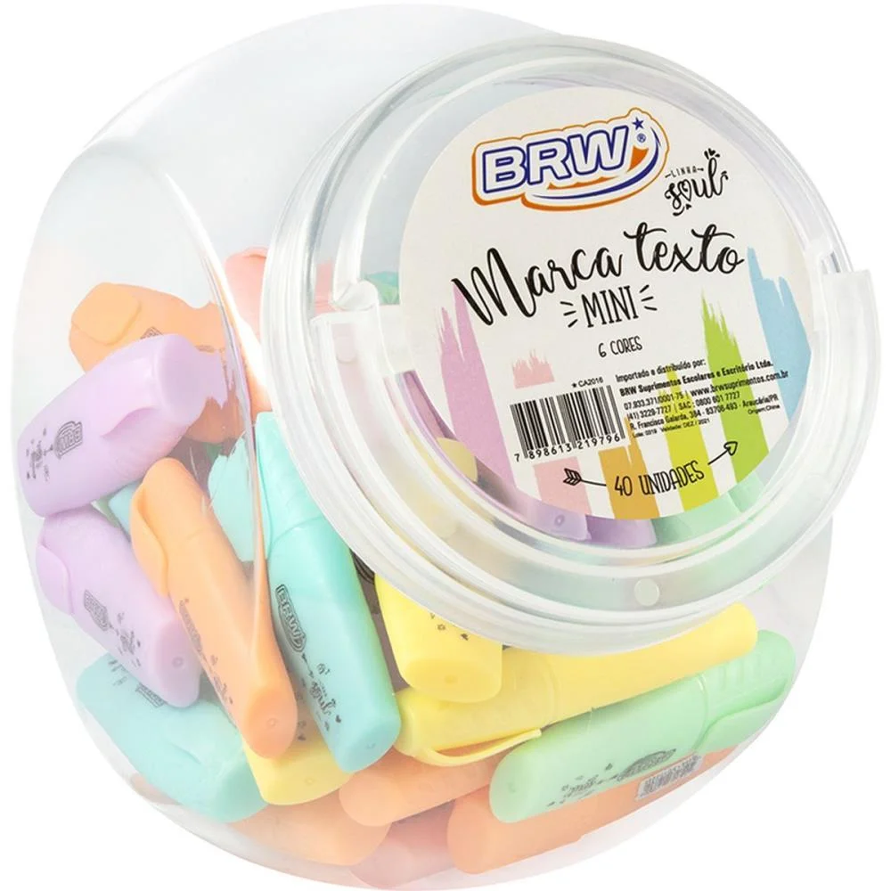 CANETA MARCA TEXTO MINI 6 CORES PASTEL BRW (POTE-40) - imagem 2