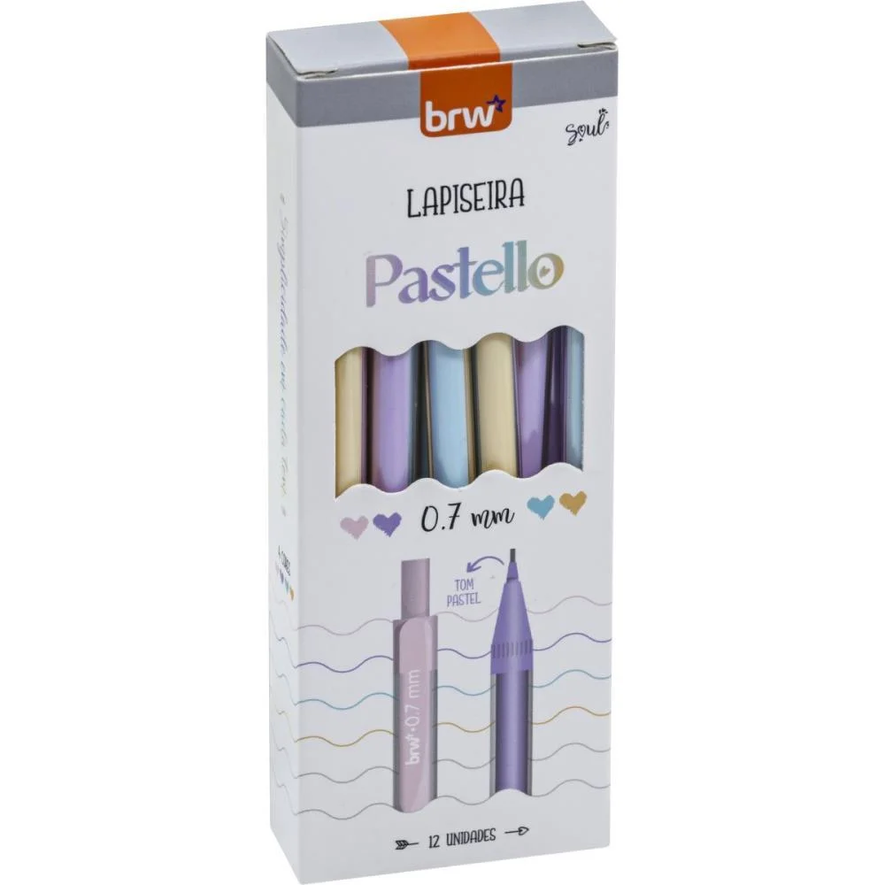 LAPISEIRA 0.7MM PASTELLO PLASTICA CORES (S) BRW (CX.C/12) - imagem 5