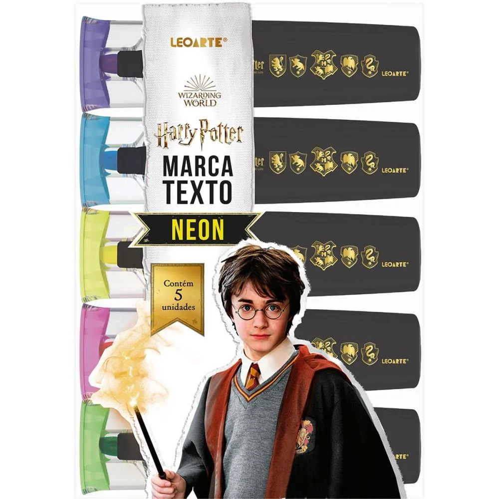 CANETA MARCA TEXTO HARRY POTTER 5CORES NEON LEONORA (ESTOJO) - imagem 3